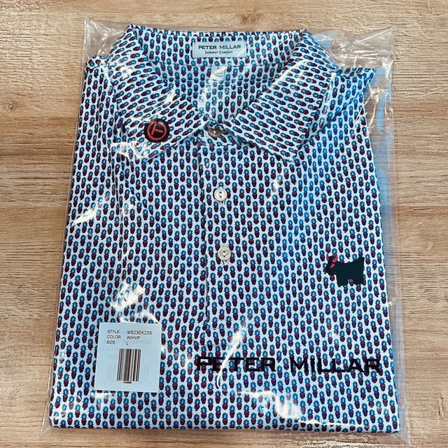 NWT - Large - Peter Millar Scotty Cameron Bulldog Polo - Piña Skull - White/Pink