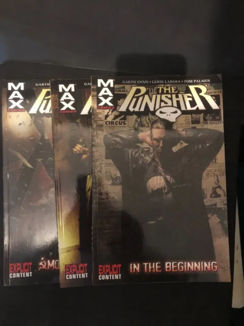 the punisher books x3, mother russia,kitchen irish and in the beginning all vgc