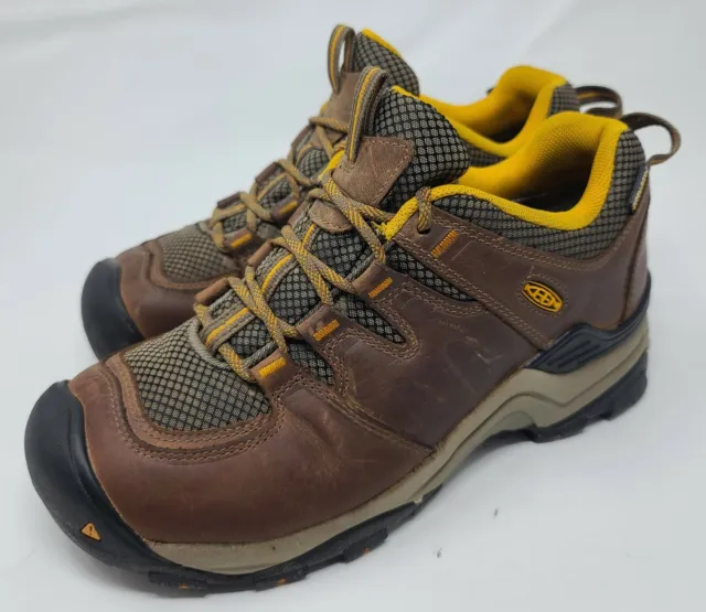 Keen Men's Gypsum II Low Waterproof Hiking Boot 1016765 Shiitake/Golden Yellow 8 3