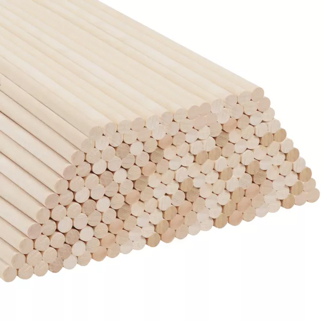 Belle Vous 200 Stk Natürliche Holzstäbchen zum Basteln Rundstäbe Holz Set -