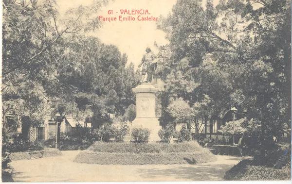 Antigua Postal Valencia Parque Emilio Castelar Park Old Postcard         Tc11493