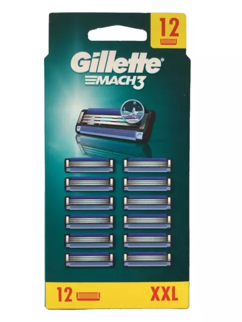 Gillette Mach3 12 Refill Cartridges Original Uk Seller