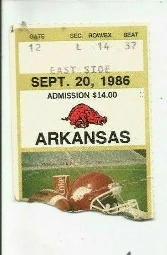 Arkansas Razorbacks vs Tulsa Golden Hurricane - Football - Sept. 20, 1986