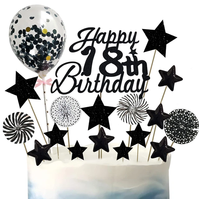 18. Geburtstag Tortendeko Set - 24-teilige Glitzer Deko Für Kuchen