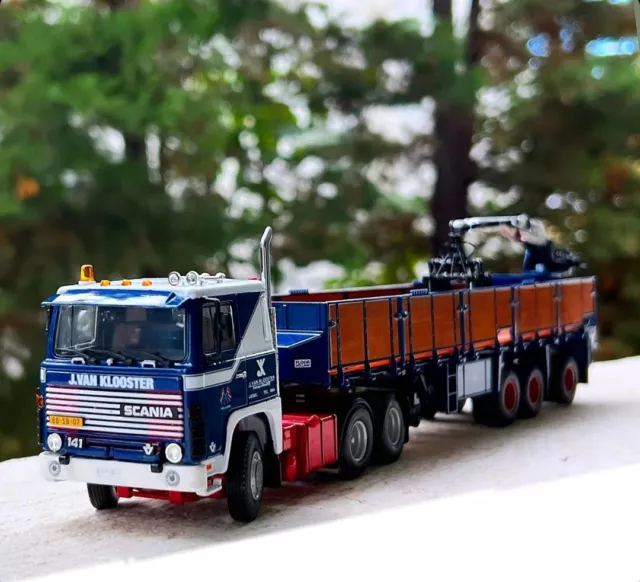 Scania 141 6x2 classic brick trailer 3 axle "J.van Klooster"WSI truck models