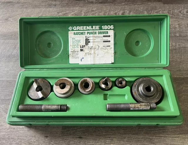 Greenlee Ratchet Knockout Punch Driver Set 1806 - SEE PHOTOS & READ