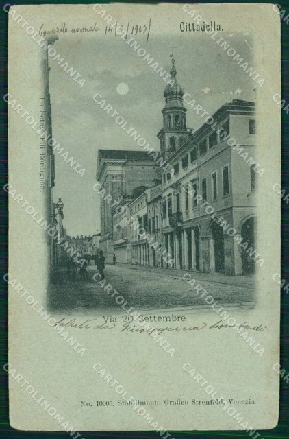 Padova Cittadella Chiaro di Luna PIEGHINE cartolina QT1684