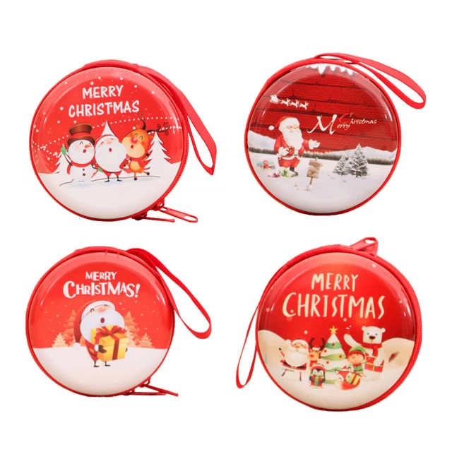 4 pezzi moneta di Natale portafoglio cartone animato portafoglio festival regali bambini (ro