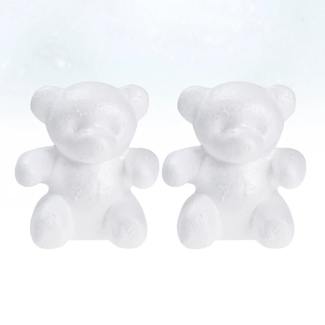 2 piezas de espuma de poliestireno modelo de oso para decoración de fiestas artesanías