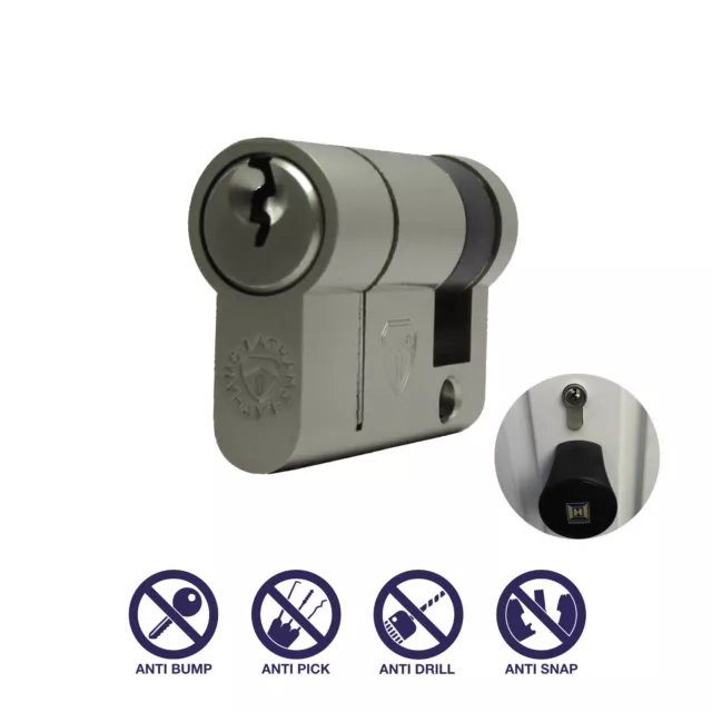 40/10 50mm Garage Door Euro Cylinder Lock Barrel Anti Snap Hormann Half