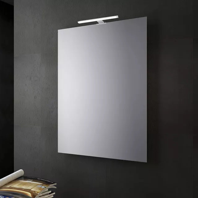 Specchio bagno o soggiorno reversibile con lampada led 30 cm da 80x60 cm