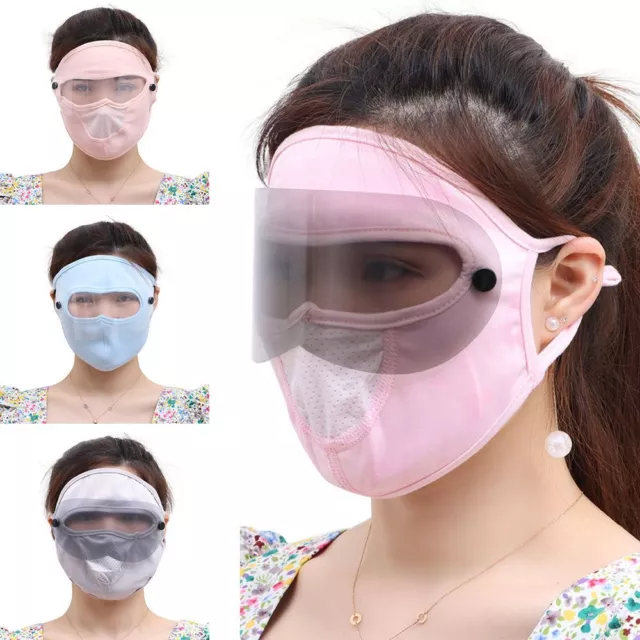 soleil pour femmes Masque complet Avec lunettes Chapeau de sports de plein air