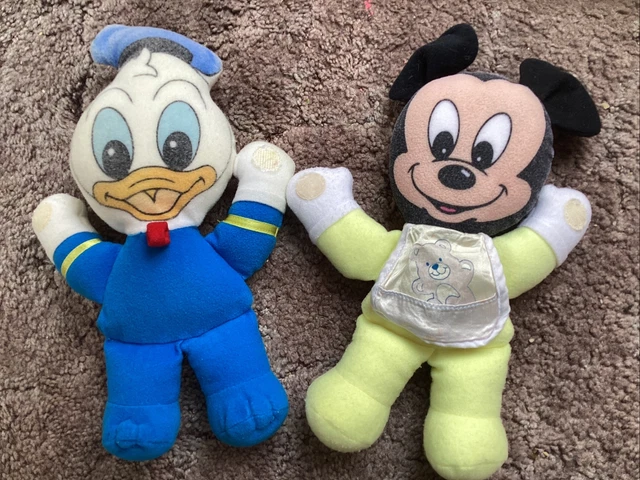 Vintage 1984 Mattel Walt Disney Mickey Mouse Baby & Donald Duck Baby Plush