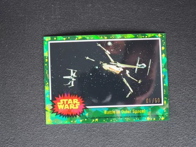 2022 Topps Chrome Star Wars Sapphire Battle in Outer Space 51 Green 01/50 MINT