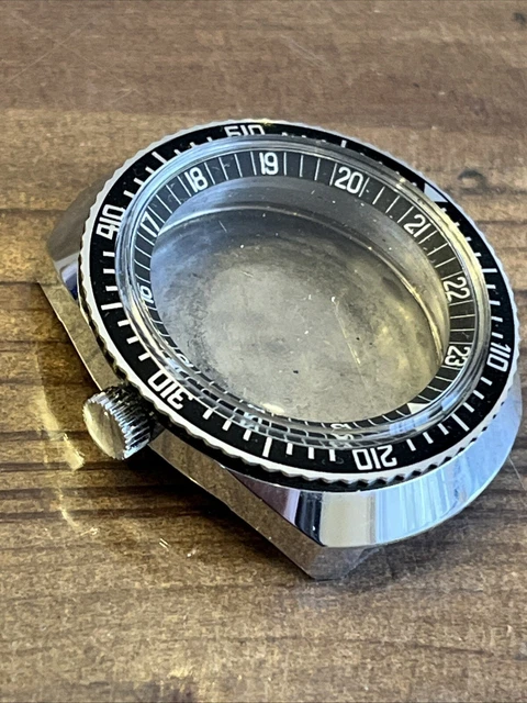 Montre De Plongée Vintage JEAN DECRET Automatique - Années 60 - Cadran Bordeaux - Boîtier Chromé Argenté - France