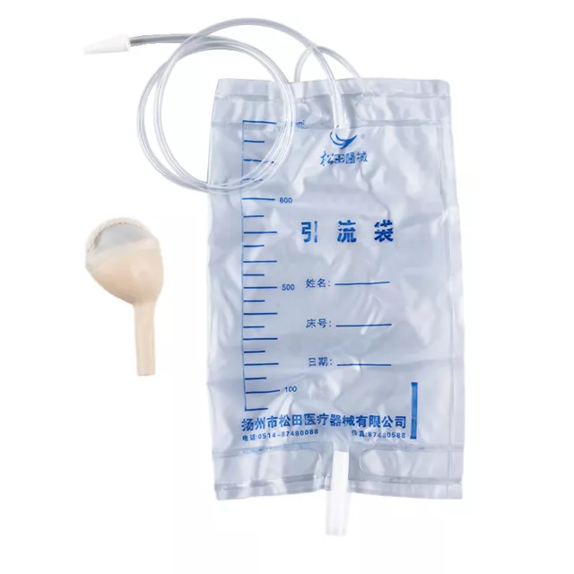 5Pcs Medical Latex Sleeve Type Urine Bag Male Drainage  Collector 1000ML ZR