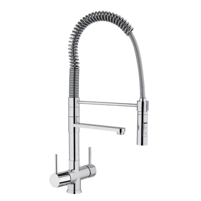 Hommix Miziana Tall Chrome Pull-Out Spray-Hose 3-Way Tap (Triflow Filter Tap)