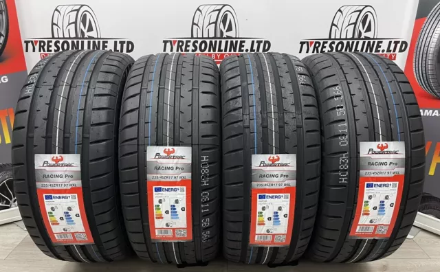 4 X 235 45 17 Powertrac 235/45R17 97W Xl Brand New Tyres Amazing C B Labels M+S