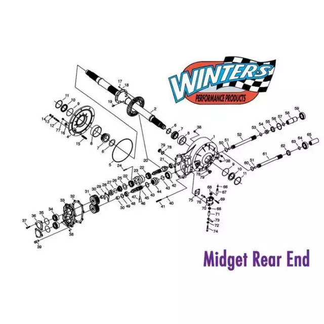Winters Performance 4423 Midget 6 Spline QC Gear Set 23-15/23 Tooth 2