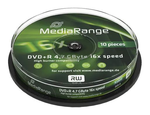 10 MediaRange DVD Rohlinge DVD+R 4,7 GB 16x fach