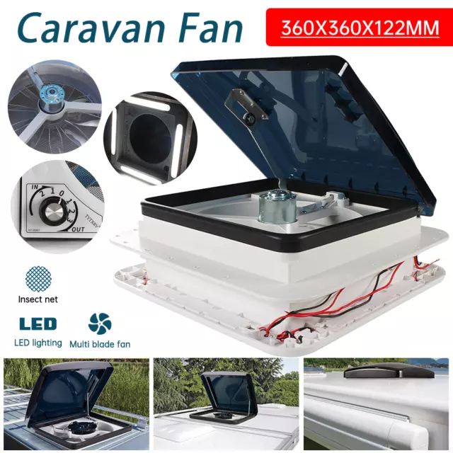 Caravan Roof Vent Exhaust 12V Fan RV Shower Hatch Trailer Motorhome Camper AU