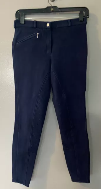 Horze Womens Active Full Seat Breeches With Silicone Grip Size 24 Navy Blue