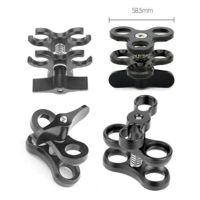 FEICHAO Butterfly Clip Clamp Diving Light Arm Ball Head Mount Adapter for Camera