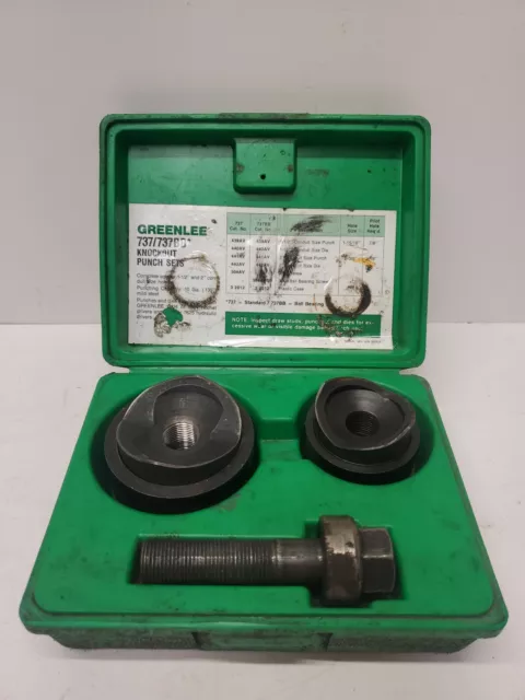 Greenlee 737/737BB 1.5" & 2" Conduit Ball Bearing Knockout Punch Set With Case