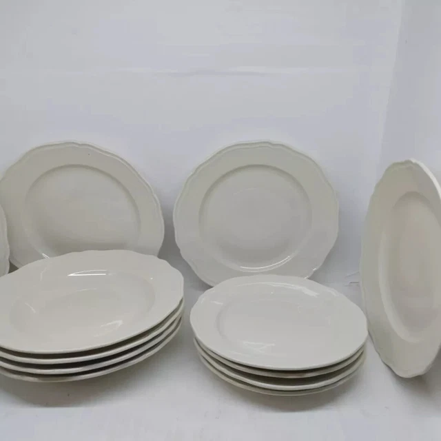 Service De Table Richard Ginori 'Antico Doccia' - 12 Pièces Pour 4 Personnes - Porcelaine Blanche - Neuf