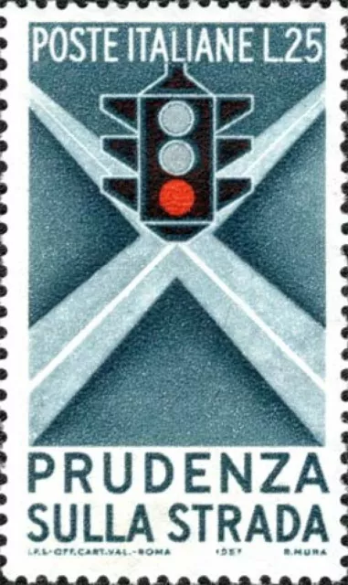 Francobollo Italia 1957 - Campagna di educazione stradale