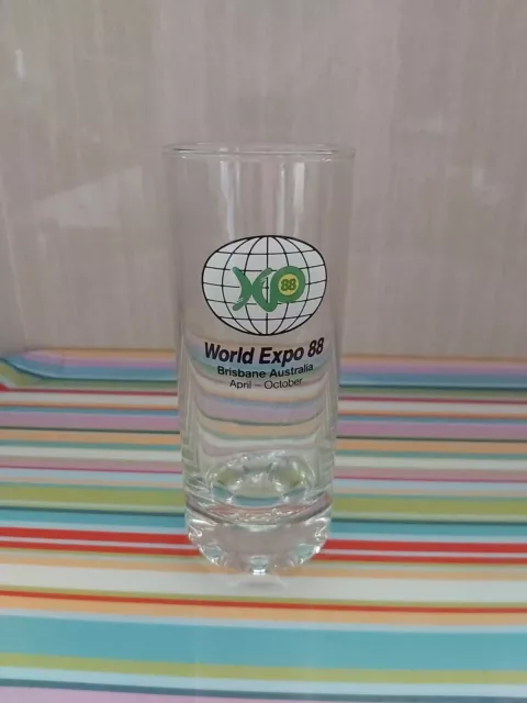 Vintage WORLD EXPO 88 Brisbane Drink Glass Souvenir VGC