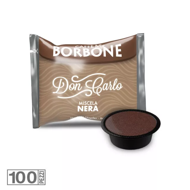 100 Capsule Caffe' Borbone Miscela Nera Don Carlo Compatibile Lavazza A Modo Mio