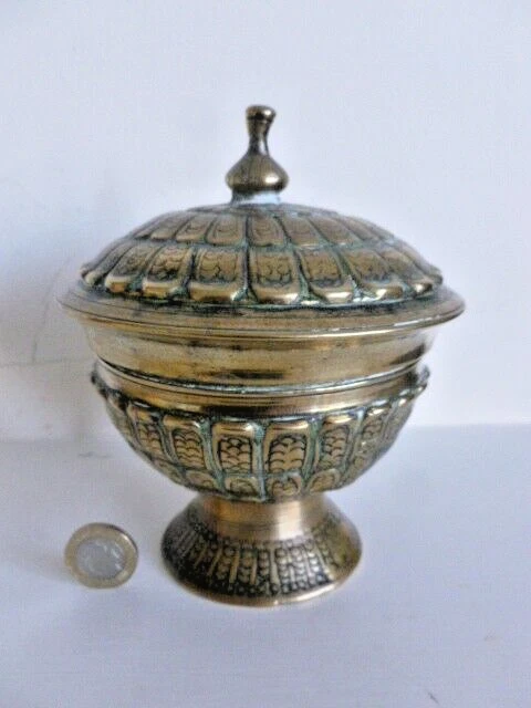 Antique Malaysian Ceylon India Indian Burmese brass betel tobacco box