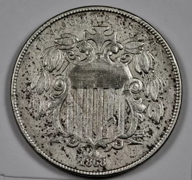 1868 Shield Nickel.  XF Detail.  185096