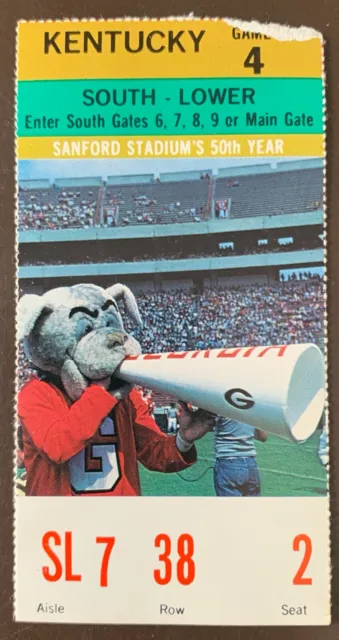 Georgia Bulldogs 10/27/1979 ORIGINAL college football ticket vs Kentucky
