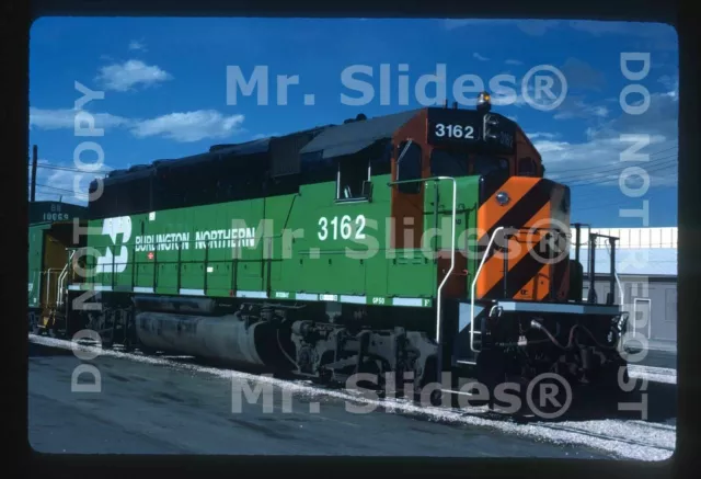 Original Slide BN Burlington Northern Tiger Stripe GP50 3162 Denver CO 1986