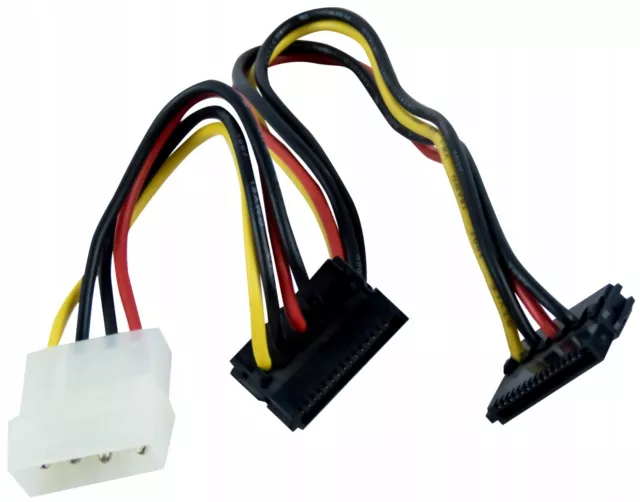 Molex SATA Power Kabel Serial Stromkabel 2x S-ata 15-PIN Douille Sur 4-PIN