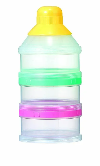Multi-color Powder Milk Storage Portable Container With 3 Separate Sections(1Pc)