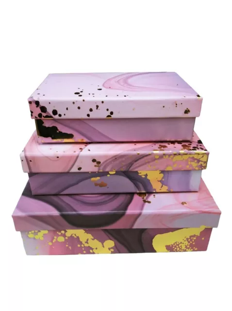 ALEF Elegant Decorative Holiday Themed Nesting Gift Boxes - 7x 3
