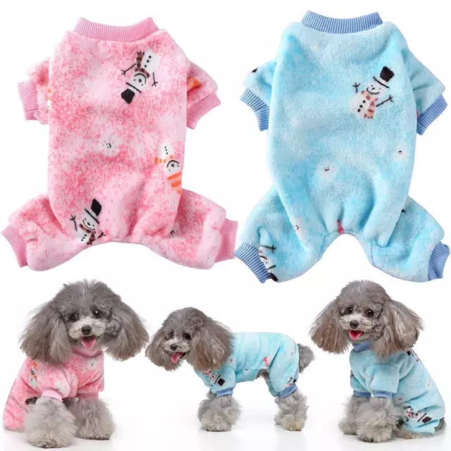 Dog Pajamas Dog Jumpsuit Pet Costume Clothes Cat Warm Coat Jacket Puppy Outfits