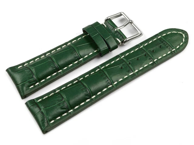 Bracelet De Montre En Cuir Croco Noir - 19mm, 21mm Ou 23mm, Neuf Avec Étiquettes