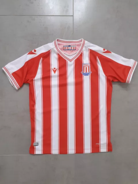 Stoke City Football Club Shirt Top Size Youth Large The Potters Home Red Stripe