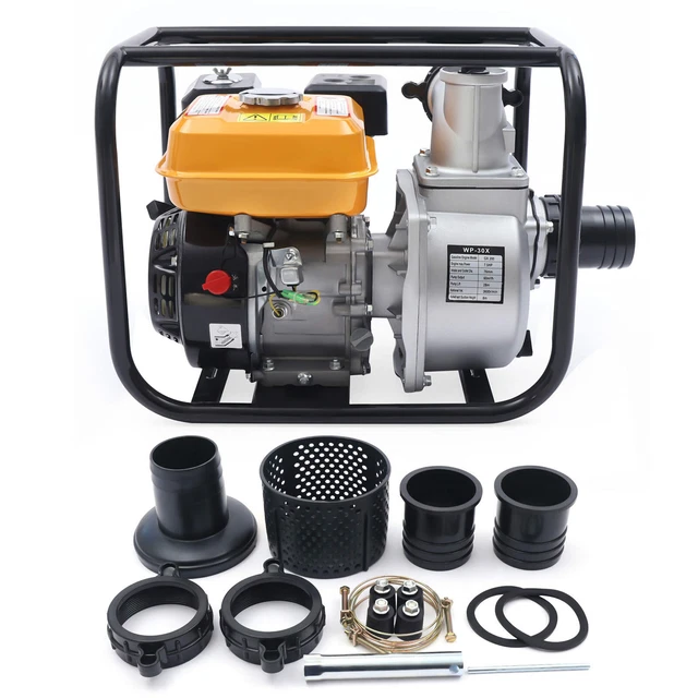 7.5HP 3 Inch Gas Power Semi-Trash Water Pump High Pressure Garden Irrigation