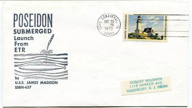 1970 POSEIDON Submarine Launch from ETR USS James Madison - Cape Canaveral