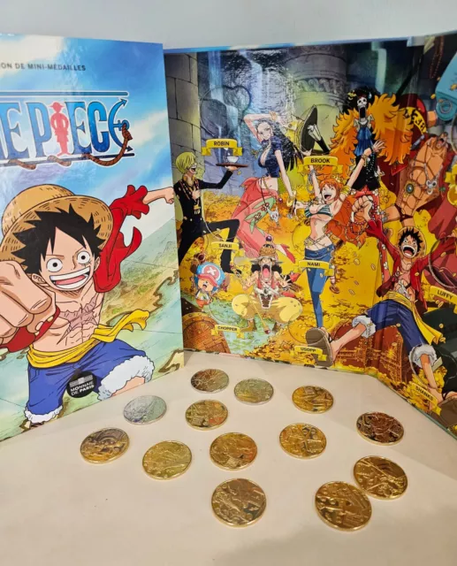 Serie Complete 13 Mini Médaille One Piece Monnaie de Paris 2024 + Album