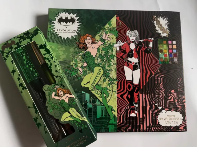 DC Batman Revolution Poison Ivy Harley Quinn Eyeshadow Make-Up Palette &Lipkit