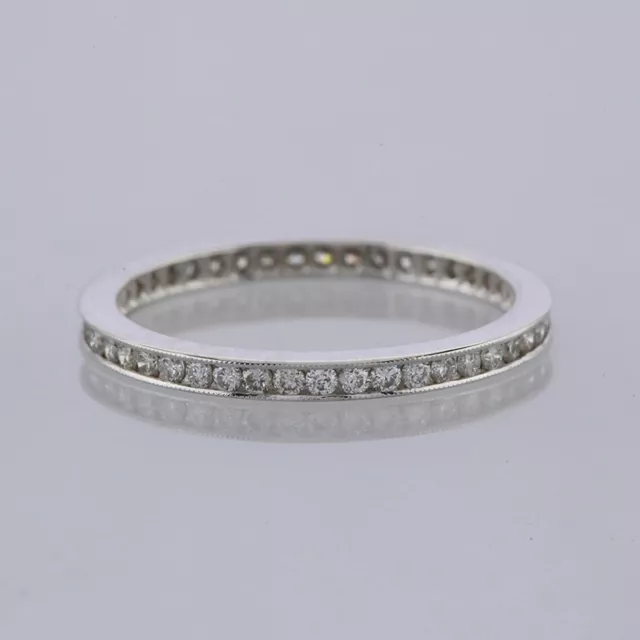 0.39 Carat Channel Set Full Eternity Ring Platinum Size M 1/2