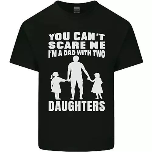 Dad With Two Daughters Funny Fathers Day Mens Cotton T-Shirt Tee Top