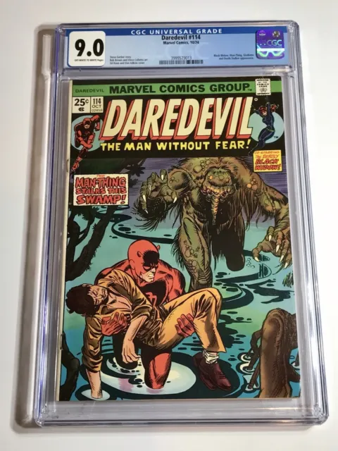 1974 Daredevil #114 First Appearance Of Death Stalker Low Census Graded Cgc 9.0
