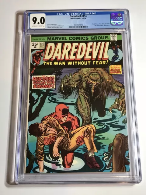 1974 Daredevil #114 First Appearance Of Death Stalker Low Census Graded Cgc 9.0